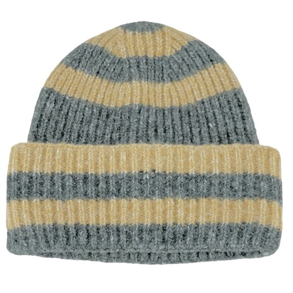 Free People Women's Harbor Marled Ribbed Beanie One Size Grey/Tan NWOT - Picture 1 of 9
